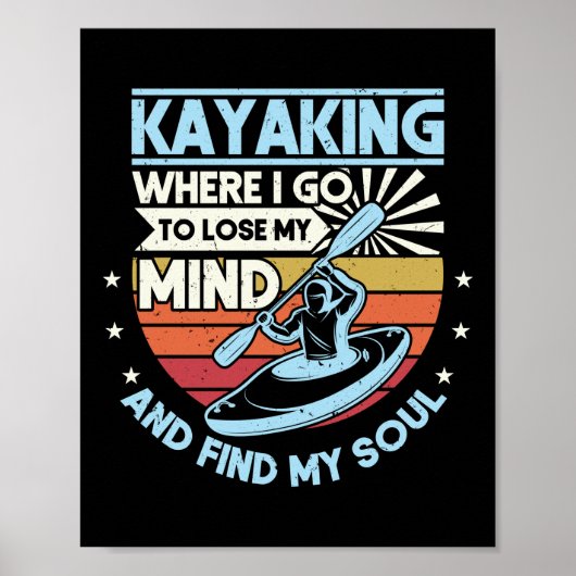 Retro Kayaking waar ik mijn geest ga verliezen en Poster (Voorkant)