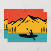 Retro Kayakking Boating Paddling in Lake Tahoe Briefkaart (Voorkant / Achterkant)