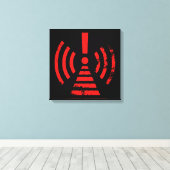 Retro Keep Back Energy Warning Symbol Canvas Afdruk (Insitu (Houten vloer))