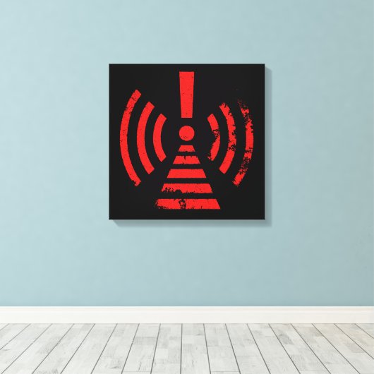 Retro Keep Back Energy Warning Symbol Canvas Afdruk (Insitu (Houten vloer))