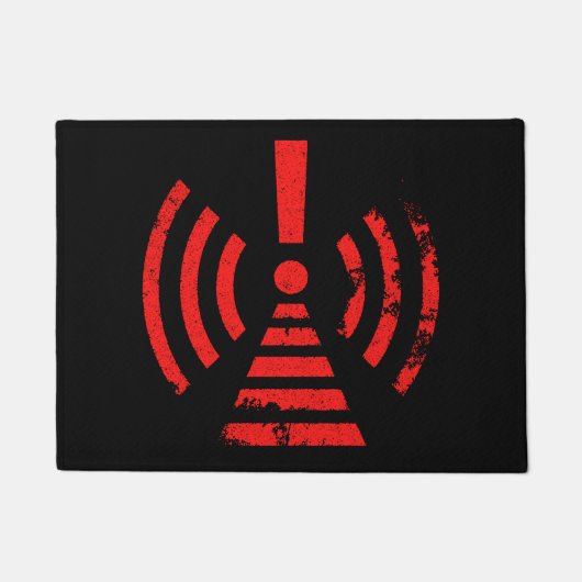 Retro Keep Back Energy Warning Symbol Deurmat (Voorkant)