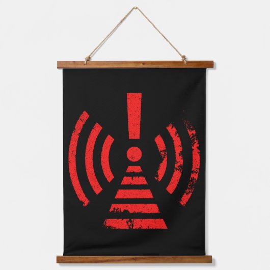 Retro Keep Back Energy Warning Symbol Hangend Wandkleed (Voorkant)