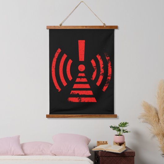 Retro Keep Back Energy Warning Symbol Hangend Wandkleed (Slaapkamer)