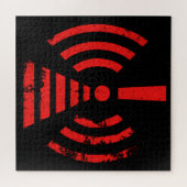 Retro Keep Back Energy Warning Symbol Legpuzzel (Horizontaal)