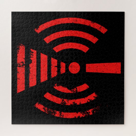 Retro Keep Back Energy Warning Symbol Legpuzzel (Horizontaal)