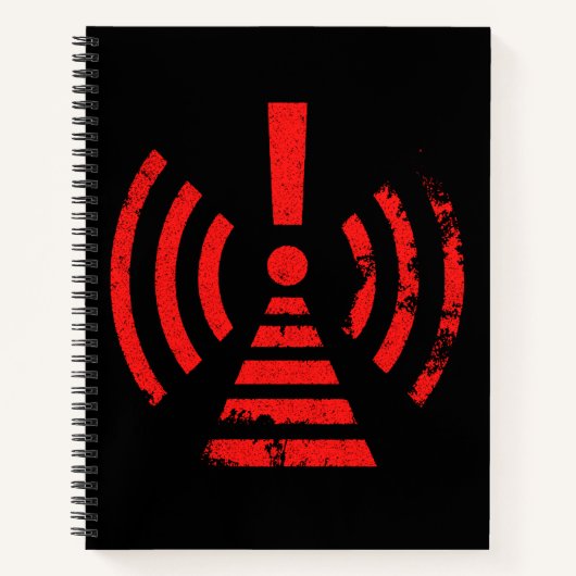 Retro Keep Back Energy Warning Symbol Notitieboek (Voorkant)