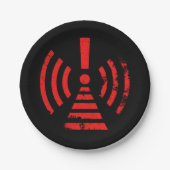 Retro Keep Back Energy Warning Symbol Papieren Bordje (Voorkant)