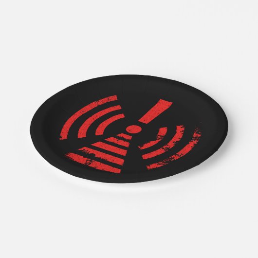 Retro Keep Back Energy Warning Symbol Papieren Bordje (Gekanteld)