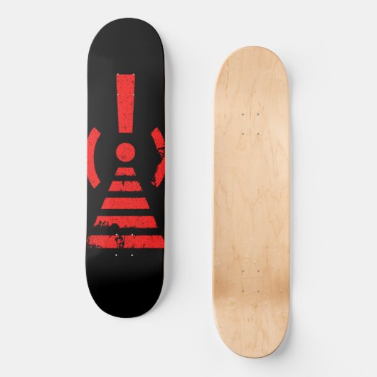 Retro Keep Back Energy Warning Symbol Persoonlijk Skateboard (Voorkant)