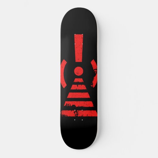 Retro Keep Back Energy Warning Symbol Persoonlijk Skateboard (Voorkant)