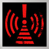 Retro Keep Back Energy Warning Symbol Poster (Voorkant)