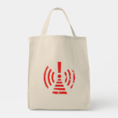 Retro Keep Back Energy Warning Symbol Tote Bag (Achterkant)