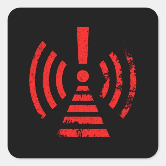 Retro Keep Back Energy Warning Symbol Vierkante Sticker (Voorkant)