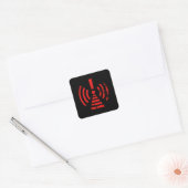 Retro Keep Back Energy Warning Symbol Vierkante Sticker (Envelop)