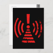 Retro Keep Back Energy Warning-symbool Feestdagenkaart (Voorkant / Achterkant)