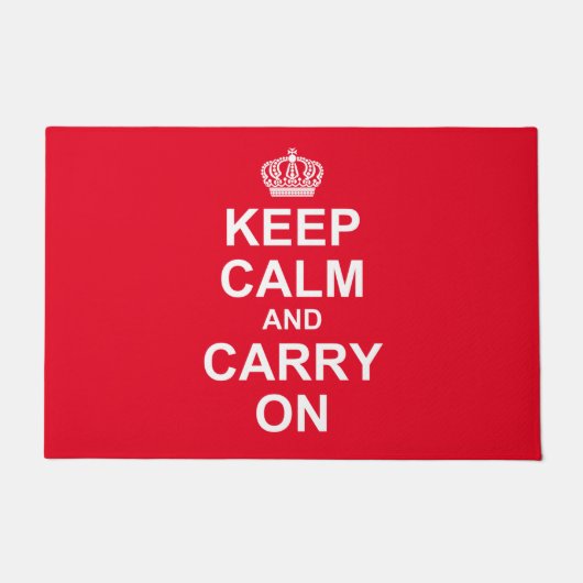 Retro "Keep Calm and Carry on"-bericht, Deurmat (Voorkant)