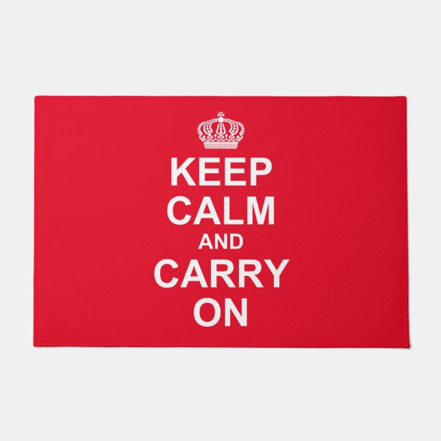 Retro "Keep Calm and Carry on"-bericht, Deurmat (Voorkant)