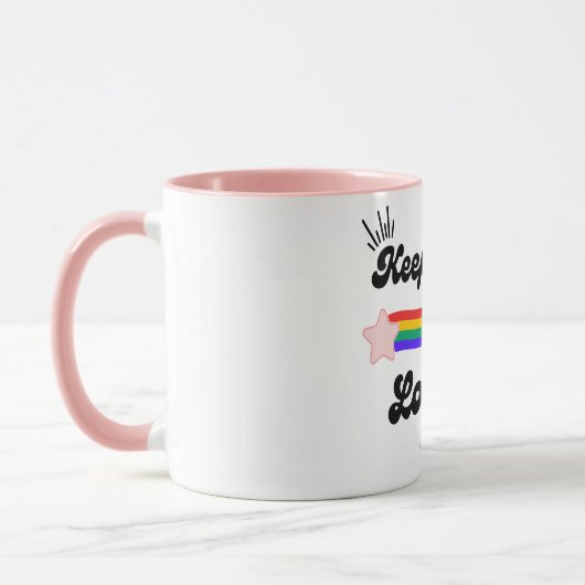 Retro Keep Calm en Liefde Op Mok (Links)