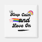 Retro Keep Calm en Love On Magnet (Voorkant)