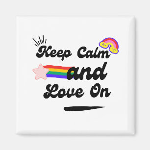 Retro Keep Calm en Love On Magnet
