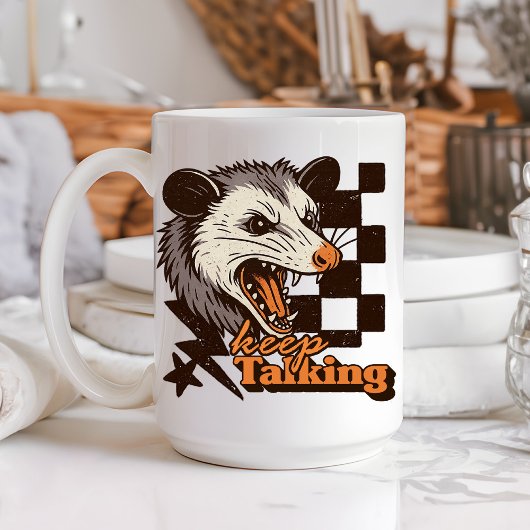 Retro Keep Talking Feral Possum: Angry Wild Animal Koffiemok