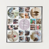 Retro Keepsake Familieherinneringen 20 Fotocollage Wandkleed (Voorkant (horizontaal))