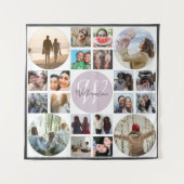 Retro Keepsake Familieherinneringen 20 Fotocollage Wandkleed (Voorkant)