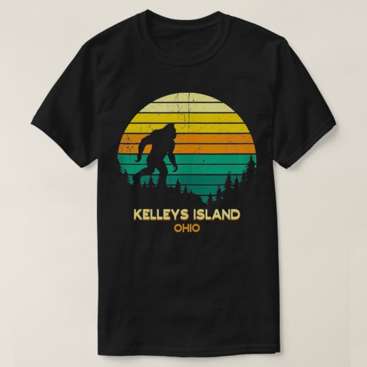 Retro Kelleys Island, Ohio Bigfoot Souvenir T-shirt (Design voorkant)