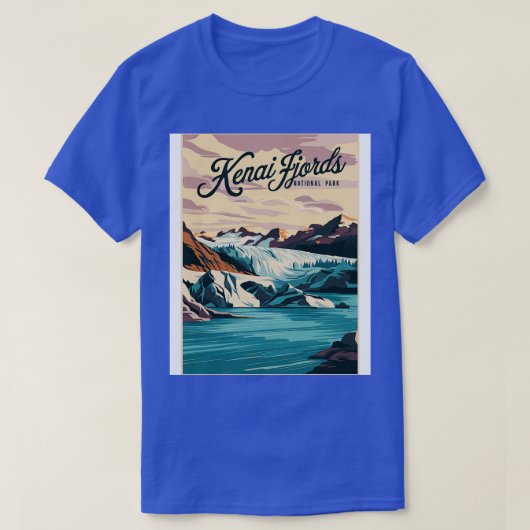 Retro Kenai Fjords Nationaal Park T-shirt (Design voorkant)