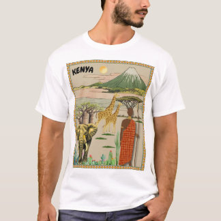 Retro Kenia Landschap Reizen T-shirt