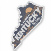 Retro Kentucky Staat Sticker (Voorkant)