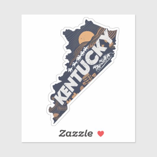 Retro Kentucky Staat Sticker (Vel)