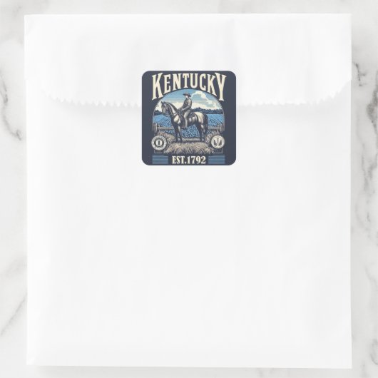 Retro Kentucky Vierkante Sticker (Tas)