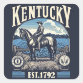 Retro Kentucky Vierkante Sticker (Voorkant)