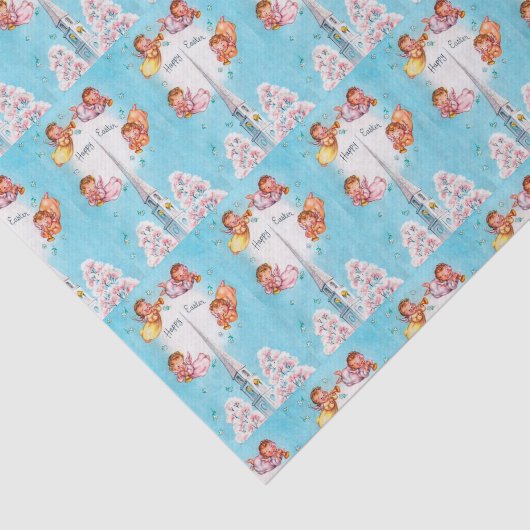 retro Kerk en Angels Tissuepapier (Detail)