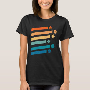 Retro Kerker Dobbelsteen D20 Draken Fantasy Games T-shirt
