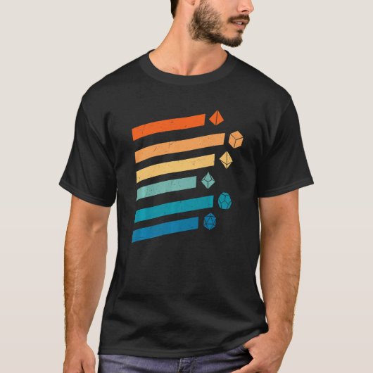 Retro Kerker Dobbelsteen Shirt D20 Draken Fantasy  (Voorkant)