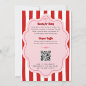 Retro Kers Op Baby Shower Gestreept Kaart (Achterkant)