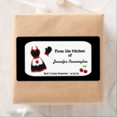 Retro kers uit keuken van voedseletiketten etiket (Insitu)