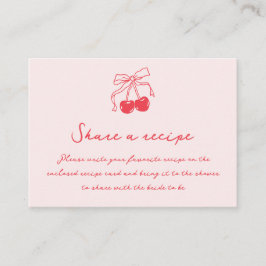 Retro kersen & boog Vrijgezellenfeest Recept Aanvr Informatiekaartje