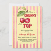 Retro Kersen Cafe Baby Shower Kaart (Voorkant)