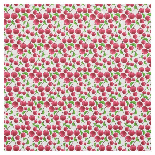 Retro Kersen  Cherry Pattern Fabric Stof (Swatch)