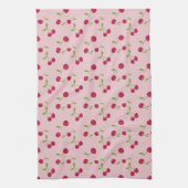 Retro Kersen Cute Farmhouse Roze Theedoek (Verticaal)