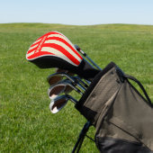 Retro Kersen Drie Pin Strepen met Naam Golfheadcover (Insitu)
