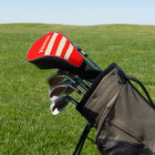 Retro Kersen Drie Strepen met Naam Golfheadcover (Insitu)