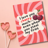 Retro Kersen & Foto Vriend Funny Valentijnsdag Feestdagen Kaart