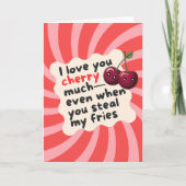 Retro Kersen & Foto Vriend Funny Valentijnsdag Feestdagen Kaart (Voorkant)