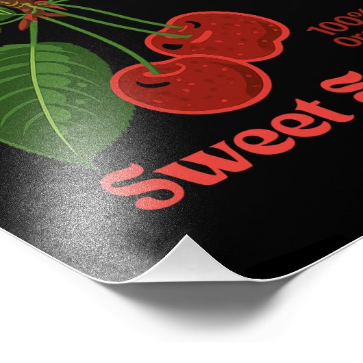 Retro Kersen Fruit Commerciële Grafische Kunst Sti Foto Afdruk (Hoek)