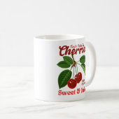 Retro Kersen Fruit Commerciële Grafische Kunst Sti Koffiemok (Voorkant rechts)