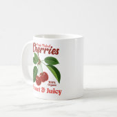Retro Kersen Fruit Commerciële Grafische Kunst Sti Koffiemok (Voorkant links)